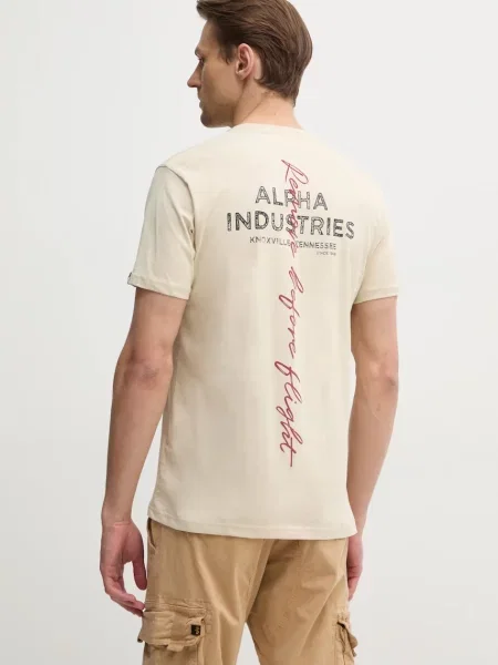 Тениска Alpha Industries с принт черно