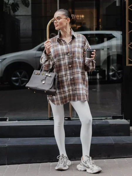 Рубашка Jadone Fashion коричневая