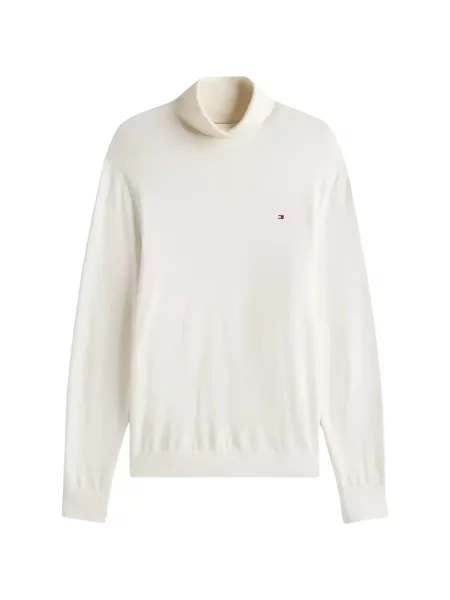 Pulover Tommy Hilfiger cu broderie alb