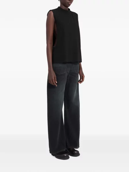 Топ Mm6 Maison Margiela без ръкави от джърси черно