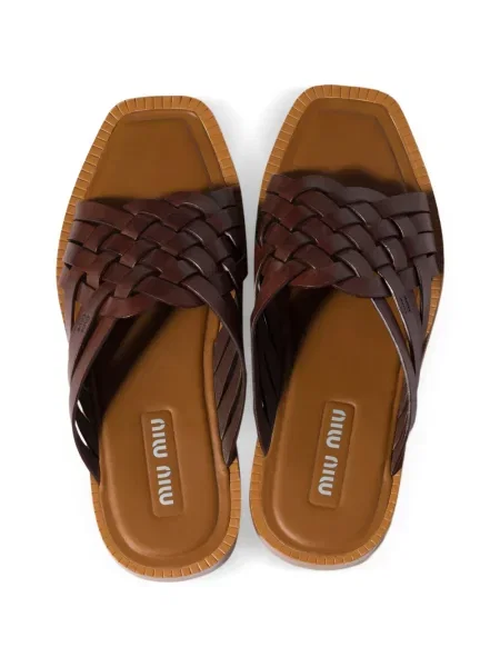 Sandale Miu Miu din piele maro
