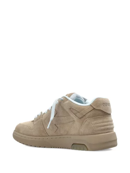 Sneakerși Off-white cu șireturi cu aplicații din dantelă alb