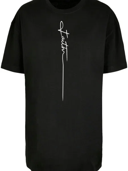 Merchcode Oversized tričko Faith černá bílá