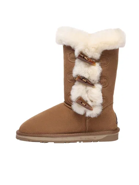 Everau Škornji Ashy kostanj rjava / volneno bela