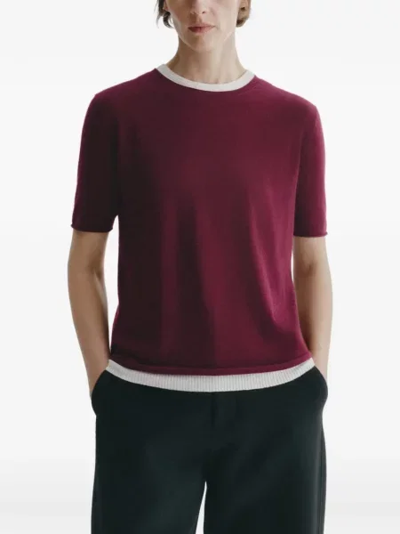 Scurt tricou Lisa Yang tricotate roșu