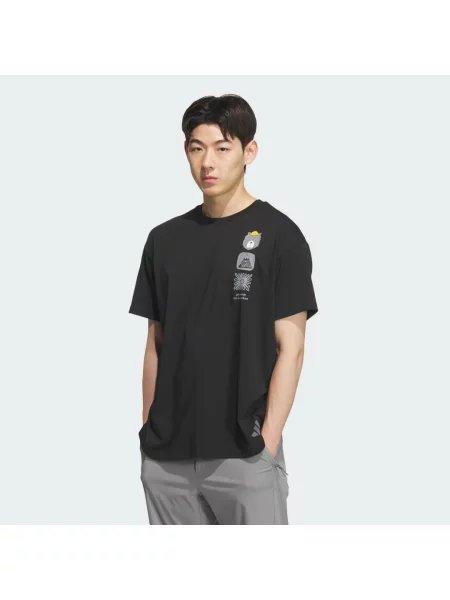 Adidas Terrex Tričko Multi Graphic / šedá / tmavě žlutá černá
