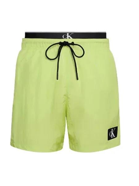 Szorty kąpielowe Calvin Klein Medium Double WB sharp green zielone