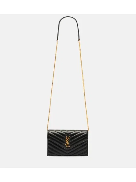 Colier Saint Laurent din piele negru