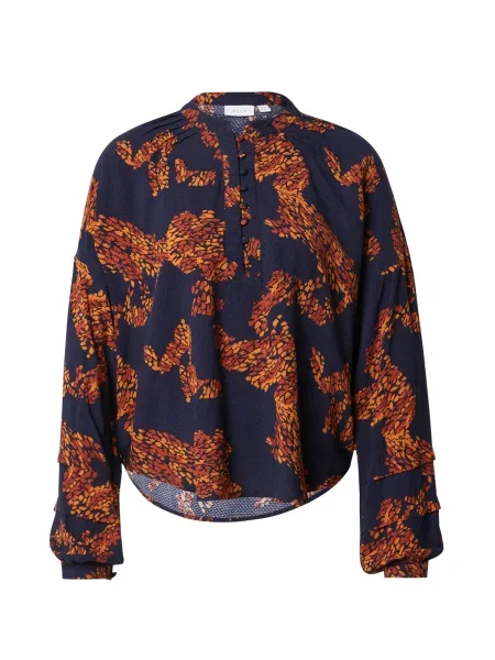 VILA Bluză VIJOJA portocaliu / portocaliu închis negru