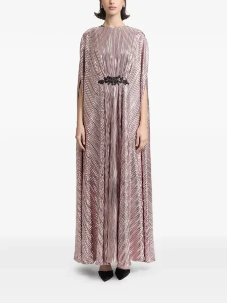 Sukienka maxi Gemy Maalouf z koralikami różowa