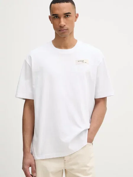 G-Star kratka majica HB badge relaxed bela