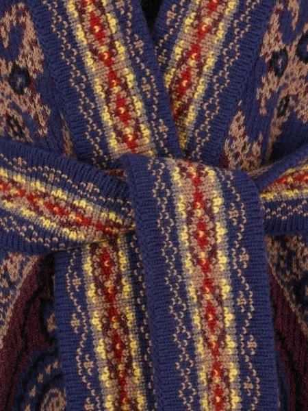 Cu centură geacă Etro cu model paisley albastru