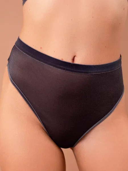 Женские стринги с высокой посадкой сірі