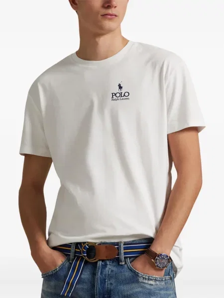 Manšestrové s límcem izolované polotričko Polo Ralph Lauren bílé