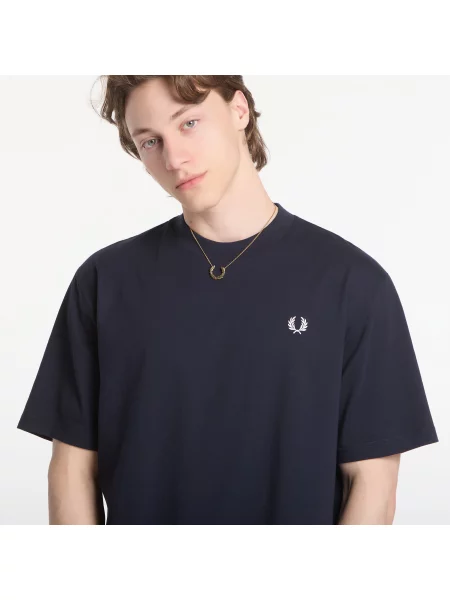 Fred Perry Koszulki Mężczyzna Niebieski S T-shirt z Okrągłym Dekoltem czarna