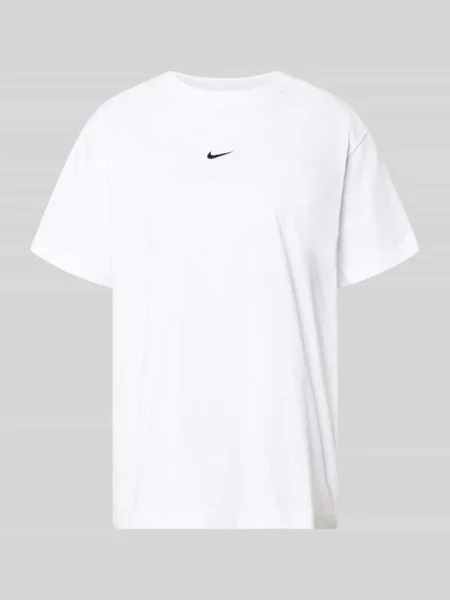 T-shirt z logo i okrągłym dekoltem Nike biała