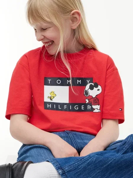 Tommy Hilfiger тениска за деца от x Peanuts червено