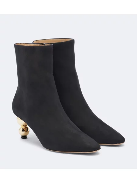 Cizme scurte Ferragamo din piele de căprioară negru