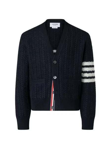 Cardigan Thom Browne de lână albastru