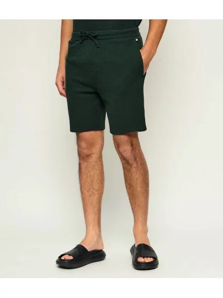 BOSS BLACK Pantaloni scurți Waffle negru