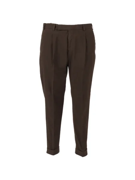 Pantaloni Pt Torino plisate maro