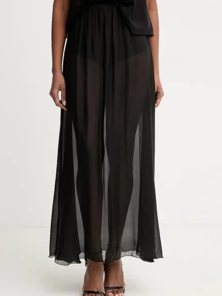 Haveone spódnica z dodatkiem jedwabiu czarna