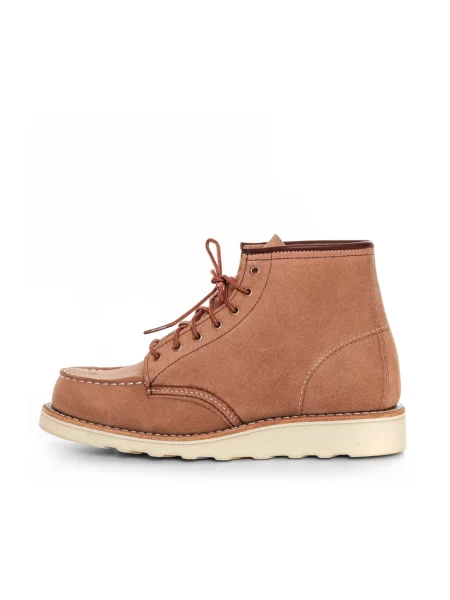Lniane botki Red Wing Shoes sznurowane czerwone
