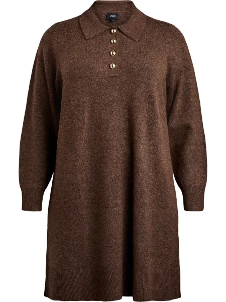 Zizzi Pletena obleka MVISTA' rjava