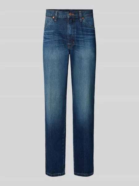 Jeansy o kroju straight fit z czystej bawełny model Cowboy' Wrangler niebieskie