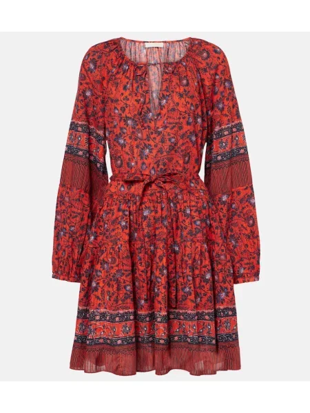 Cvetlična obleka Ulla Johnson s cvetličnim vzorcem rdeča
