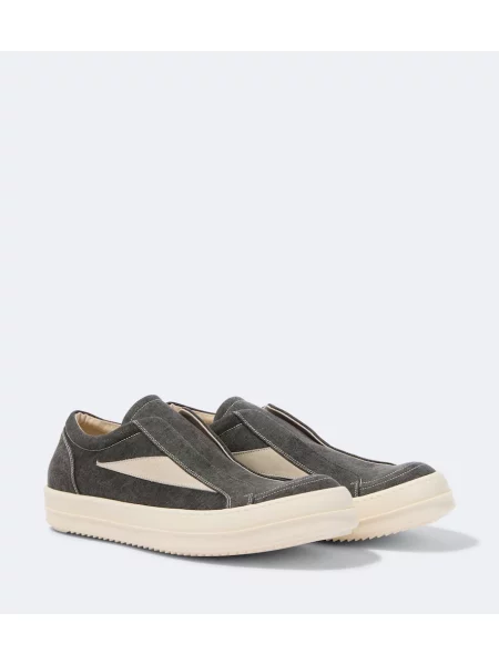 Chiloți Rick Owens din piele de căprioară slip-on gri