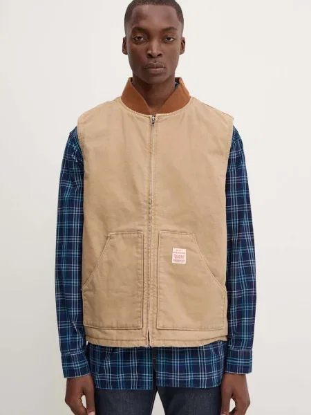 Levi's vestă din bej de tranzitie albastru