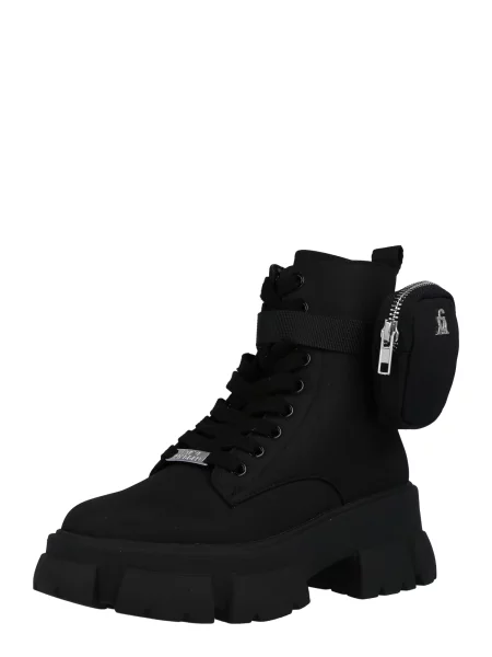 Gležnjarji Steve Madden z vezalkami črna