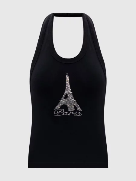 Топ з кристалами Vetements чорний