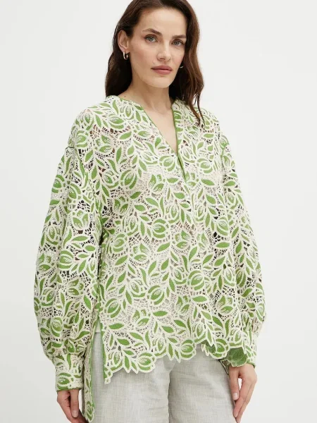 Luisa Spagnoli bluză cu imprimeu verde