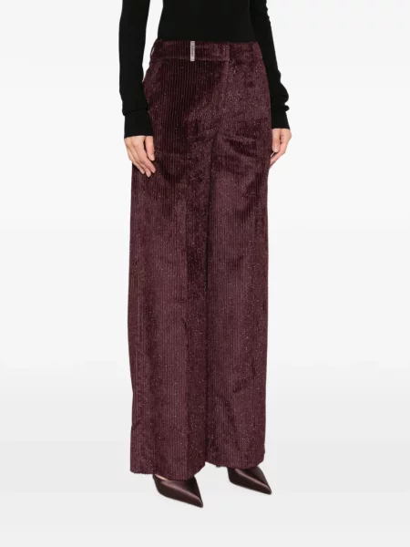 Pantaloni Peserico de catifea cord violet