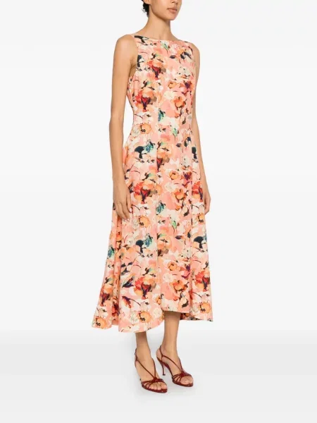 Rochie midi Ulla Johnson cu model floral cu imagine roz