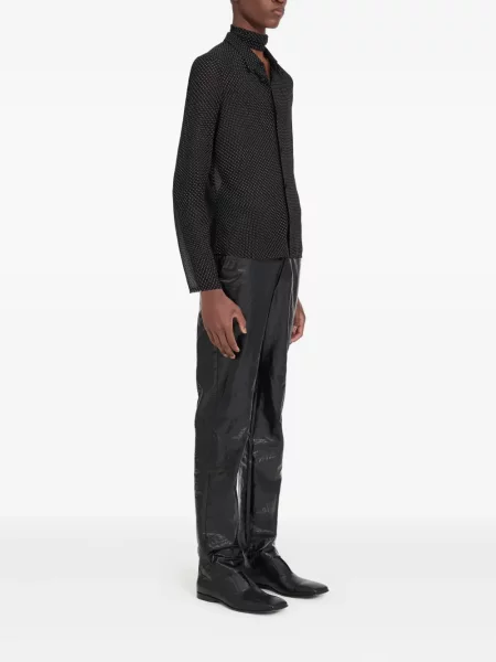 Дълго риза Mm6 Maison Margiela на точки черно