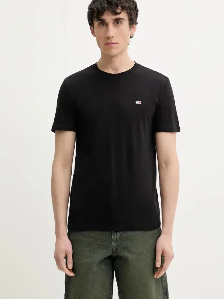 Tommy Jeans tricou din barbati neted negru