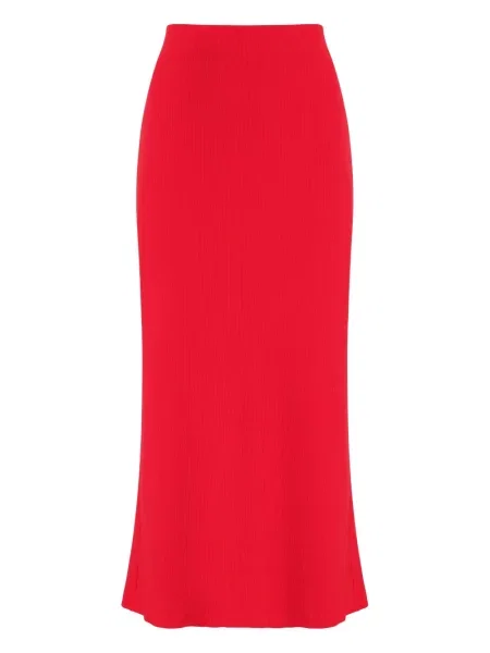 Fustă midi Gloria Coelho până la genunchi roșu