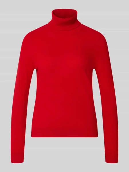 Sweter z golfem o kroju regular fit z czystego kaszmiru Christian Berg Woman czerwony