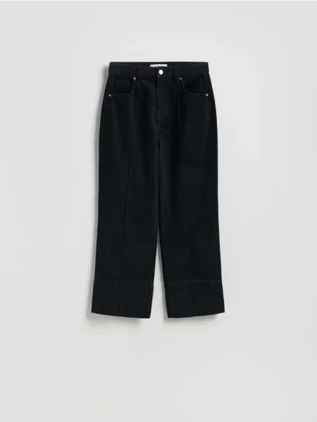 Reserved Blugi straight cu cusături negru