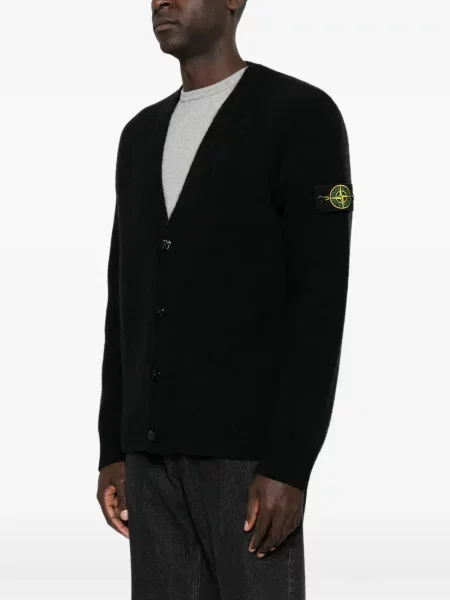 Жилетка Stone Island с V-образно деколте камъни черно