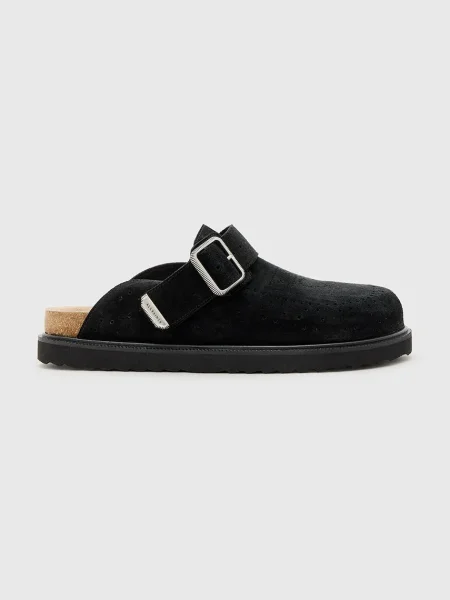 Велурени чехли AllSaints Randal Mule мъжки черно