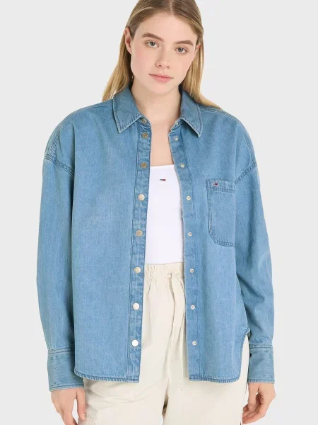 Сорочка Tommy Jeans блакитна
