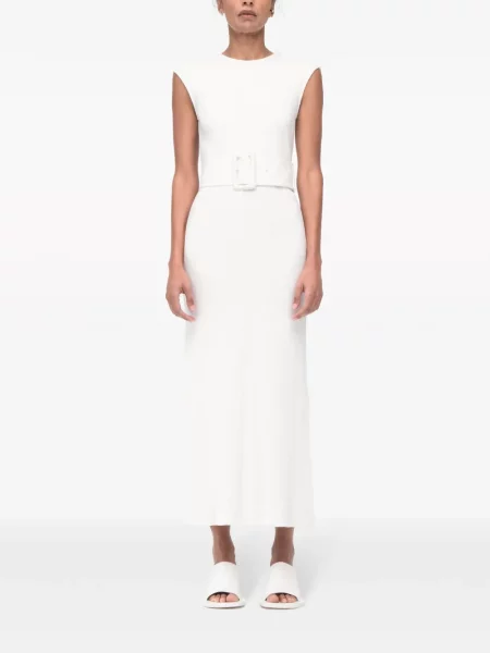 Cu centură rochie midi Another Tomorrow alb