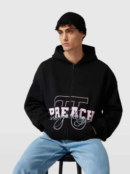 Bluza rozpinana o kroju oversized z nadrukiem z logo Preach