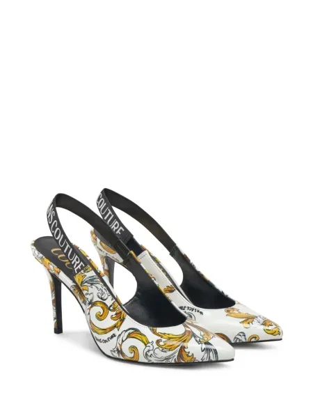 Pantofi cu toc Versace Jeans Couture cu imagine alb