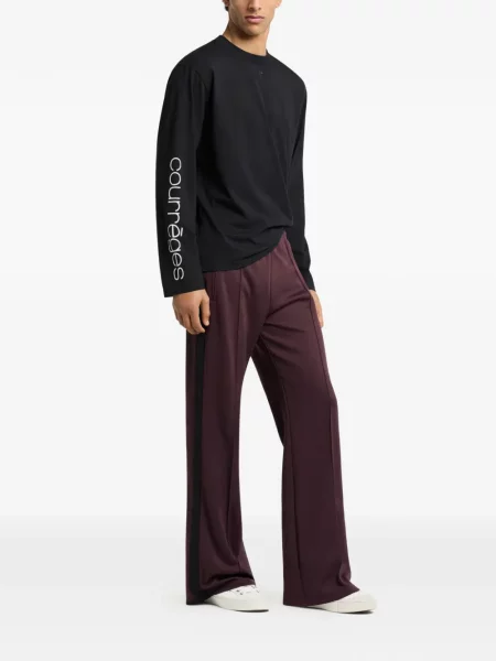 Lung tricou Courreges cu imagine negru