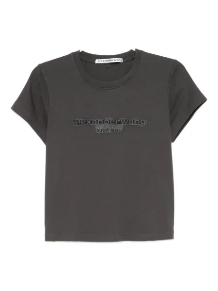 Tricou Alexander Wang cu broderie gri